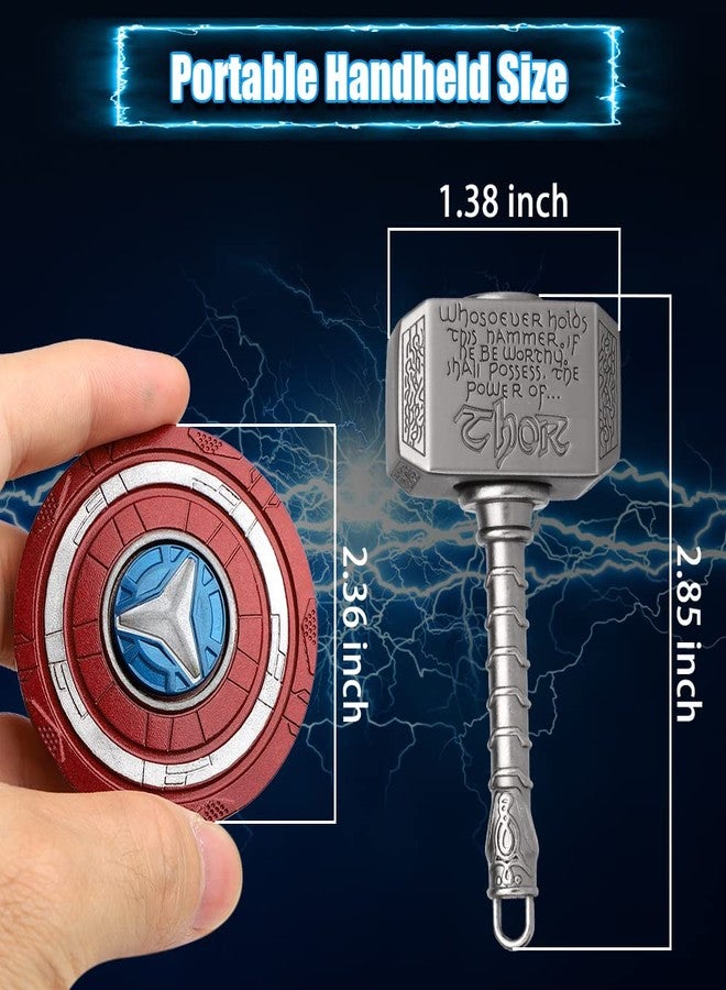 Amarlozn Transformable Fidget Spinner, Metal Hand Hammer Fidgit Toy for Kids Adults, Cool Shield Chain Fingertip Gyro Stress Relief Cube for Office, Stocking Stuffer Gifts for Christmas 2 Pack - Image 3